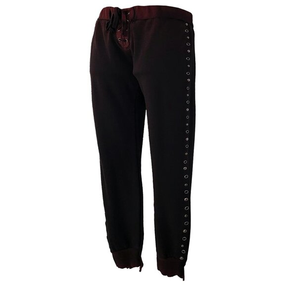 Marie Lu Jeweled Women's DK Wine Sweatpants - Picture 5 of 6